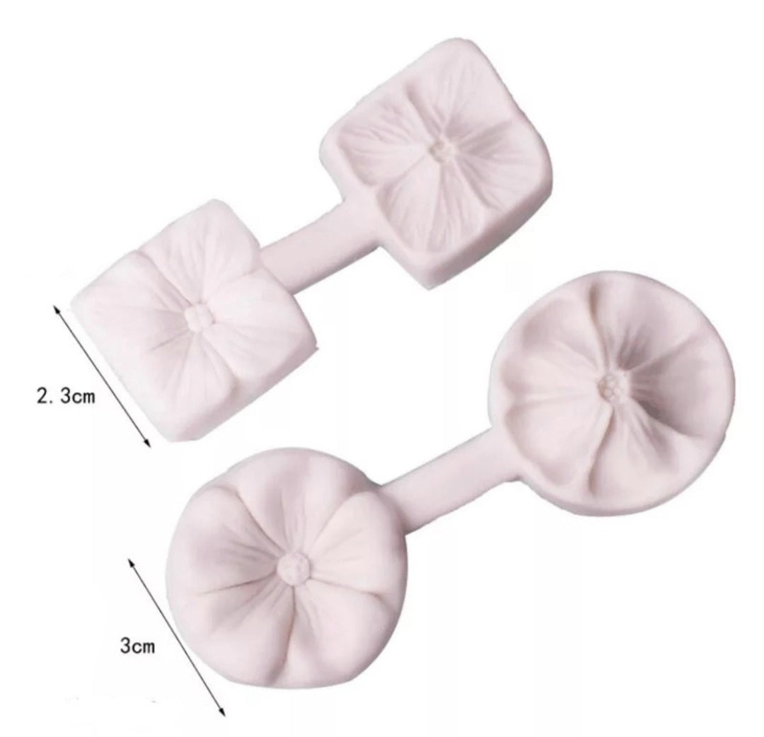 Silicone Mould - Flower Imprint Veiner - Round - S323.