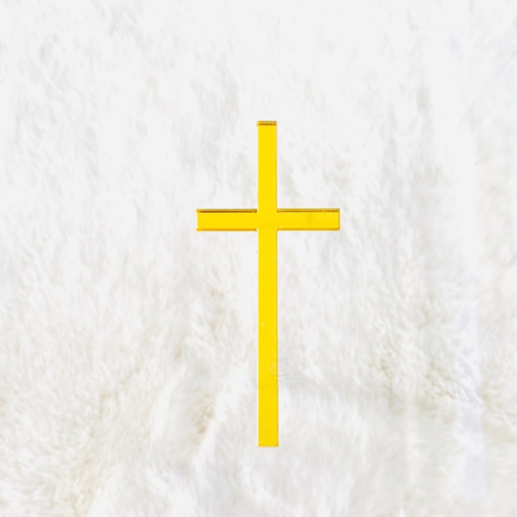 Acrylic Gold Cross 9cm.