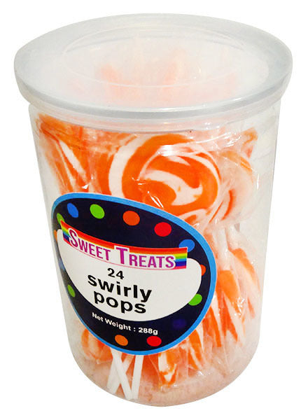 Sweet Treats Single Swirly Pop - Orange