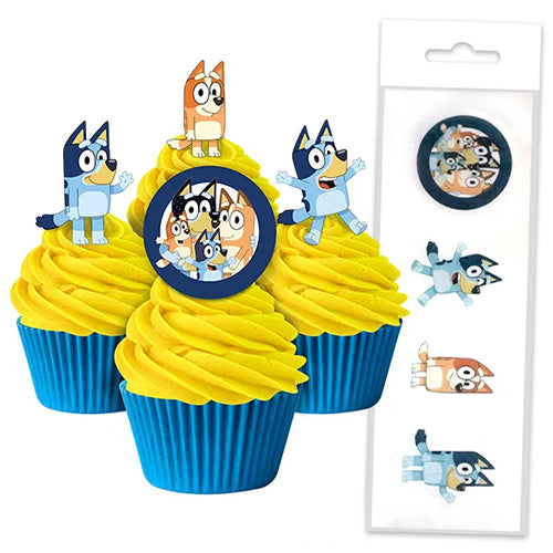 16 Edible Wafer Cupcake - Bluey