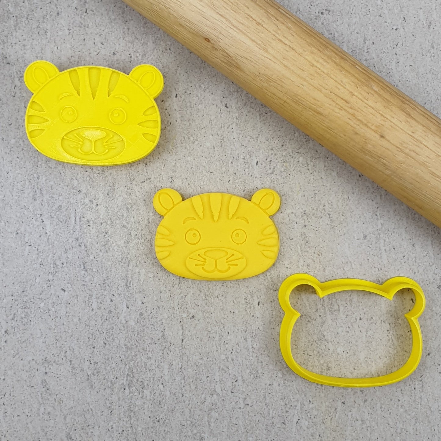 Custom Cookie Cutters Debosser, Embosser and Cutter Set - Tiger