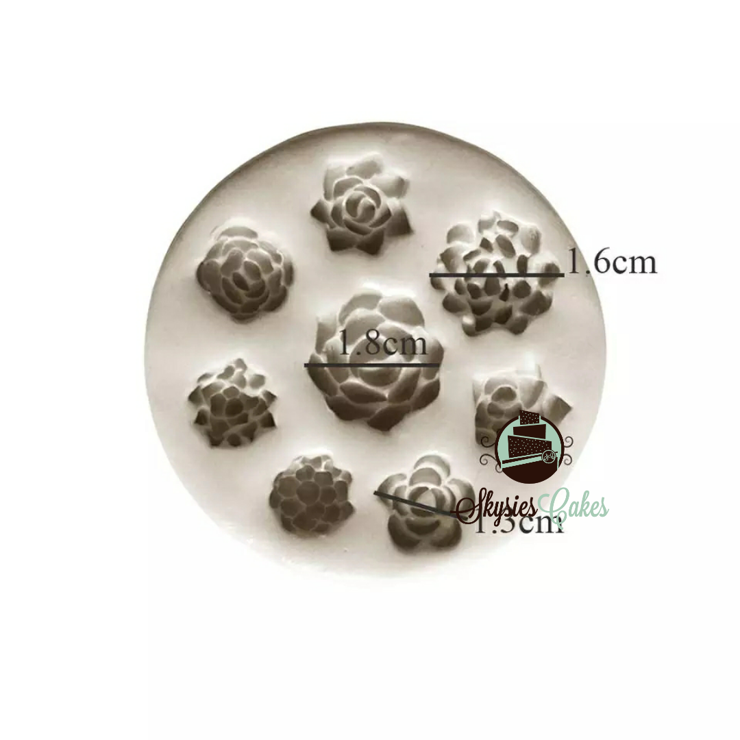 Silicone Mould - 8PC Succulents Small - S47