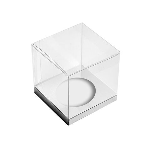 Clear Display Cupcake Box - Single Silver Base