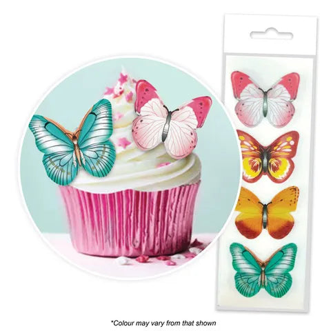 16 Edible Wafer Cupcake - Mixed Butterfly