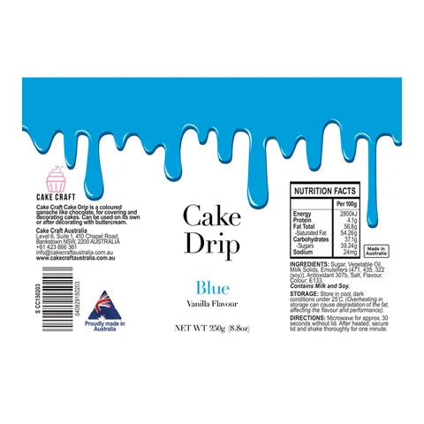 Cake Craft Chocolate Drip 250g - Blue