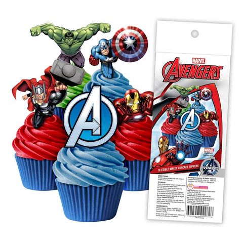16 Edible Wafer Cupcake - Avengers
