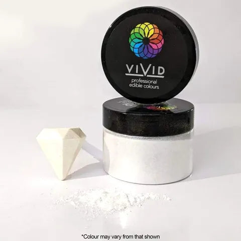 Vivid Edible Metallic Dust - Platinum White Shimmer 50g