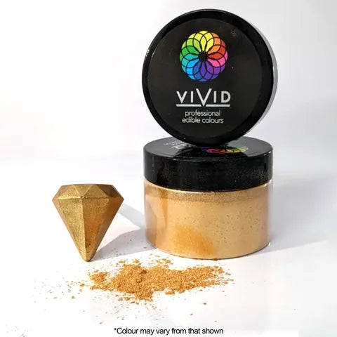 Vivid Edible Metallic Dust - Warm Gold Shimmer 50g