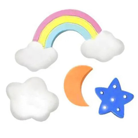 Silicone Mould - Rainbow / Clouds / Moon / Star - S347.