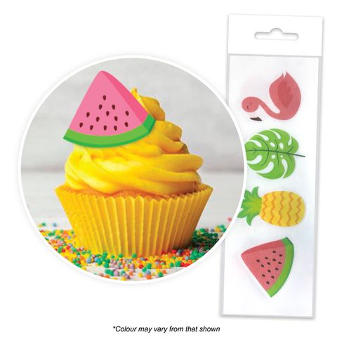 16 Edible Wafer Cupcake  - Tropical