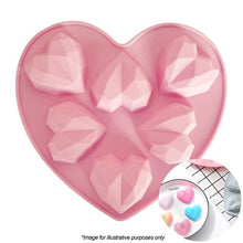 Silicone Mould - 6PC 3D Geo Heart