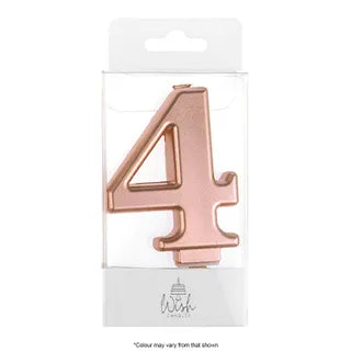 Wish Rose Gold Number Candle - 4