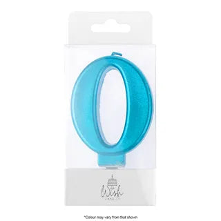 Wish Blue Number Candle - 0