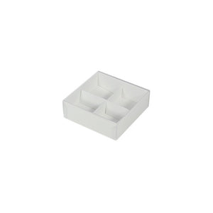 White / Clear Lid Chocolate Box - 8cm x 8cm x 3cm