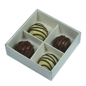 White / Clear Lid Chocolate Box - 8cm x 8cm x 3cm