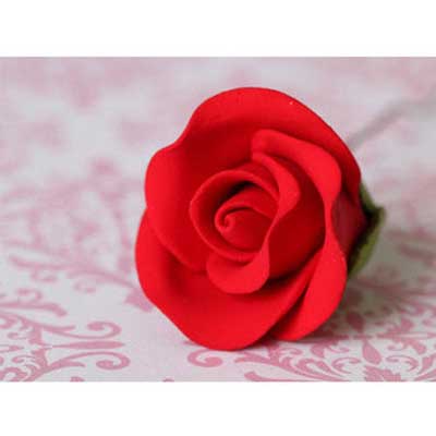 Sugar Flower - Tea Rose - Small - Red.