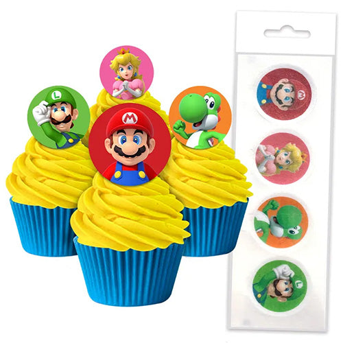 16 Edible Wafer Cupcake - Super Mario Bros