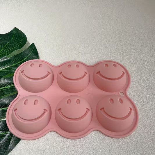 1Pc - 6 Hole Happy Face Silicone Mould