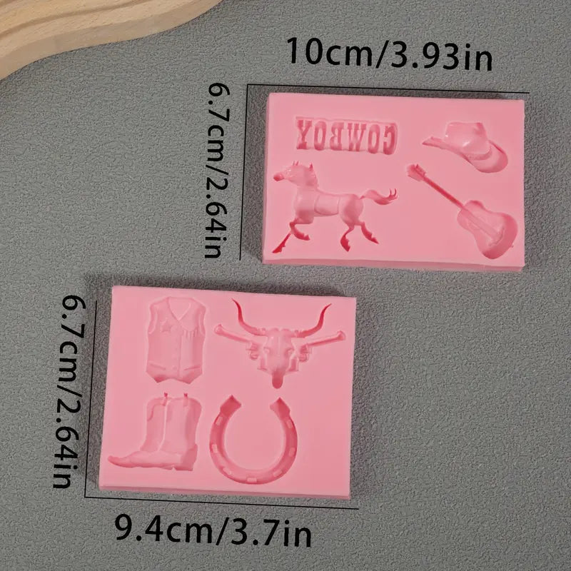 Silicone Mould - Mini Cowboy Set 2PC - S600
