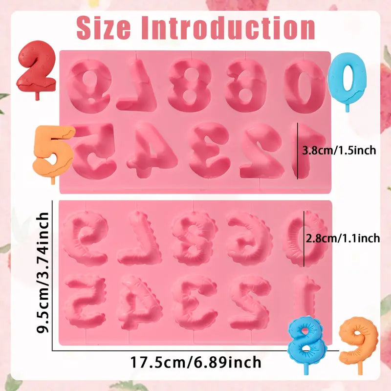 Silicone Mould - Balloon Set Numbers 2PC S599
