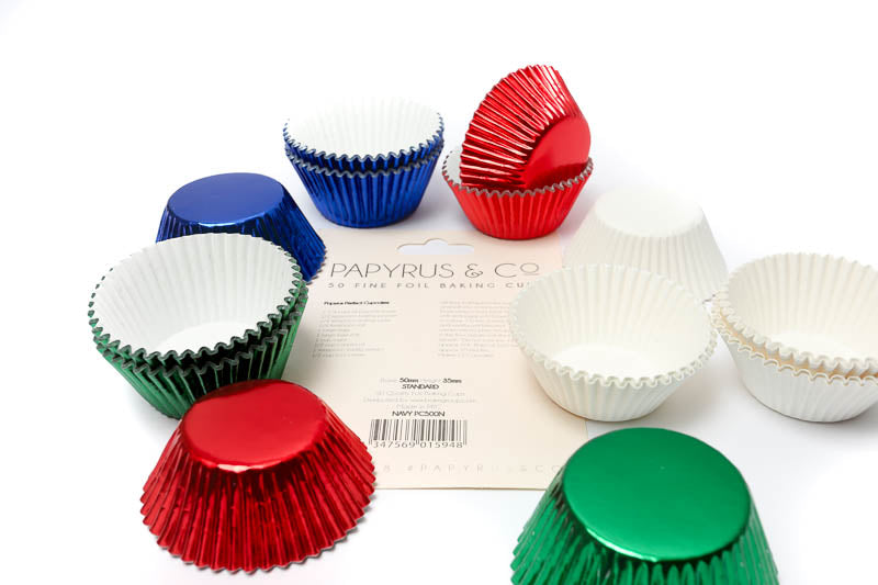 Papyrus and Co 50PK Foil Baking Cups - Navy Medium 44mm