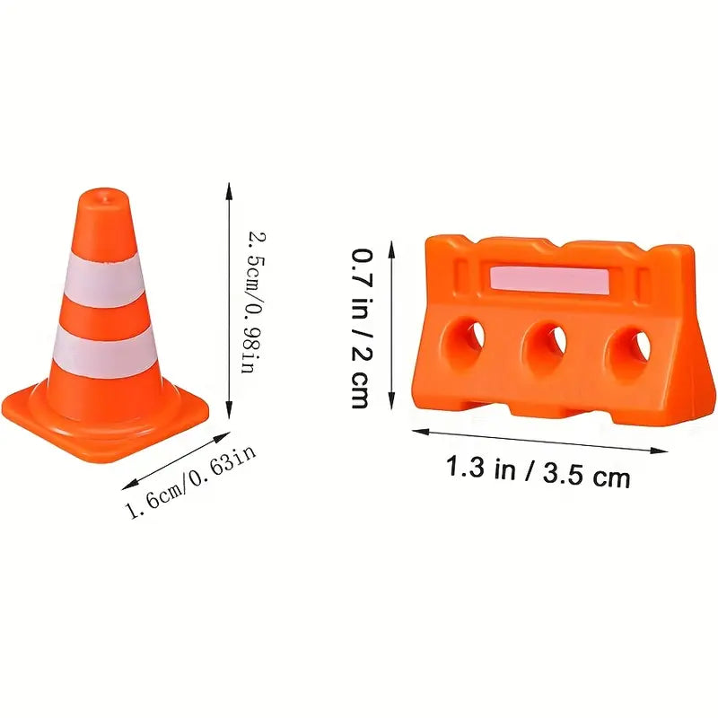 12PC Mini Road Traffic Cone and Barriers