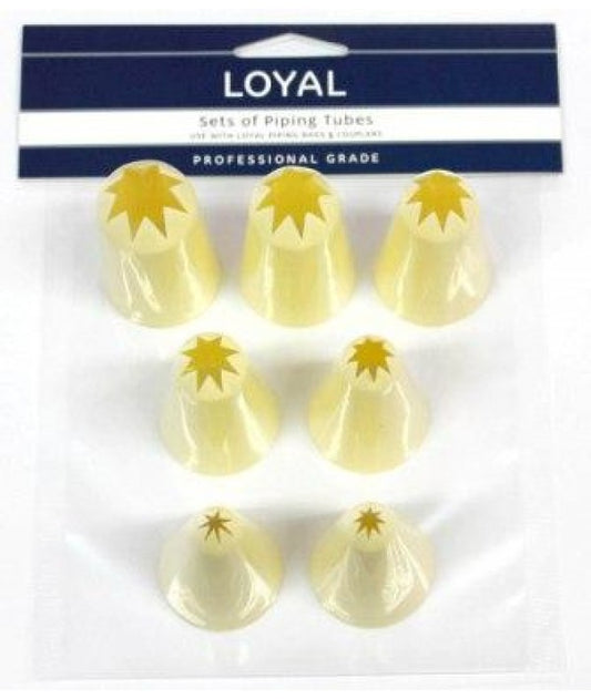 Loyal Plastic Piping Tip Tube Set - Set of 7 Star Tips