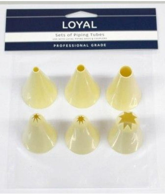 Loyal Plastic Piping Tip Tube Set - Set of 6 Tube & Star
