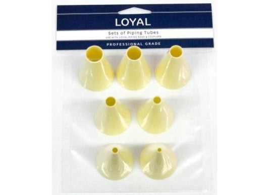 Loyal Plastic Piping Tip Tube Set - Set of 7 Plain Round Tips