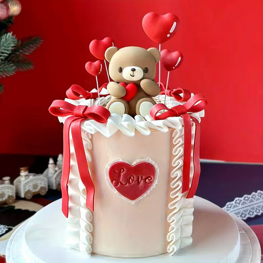 21PC Red Heart Bear Decorating Kit