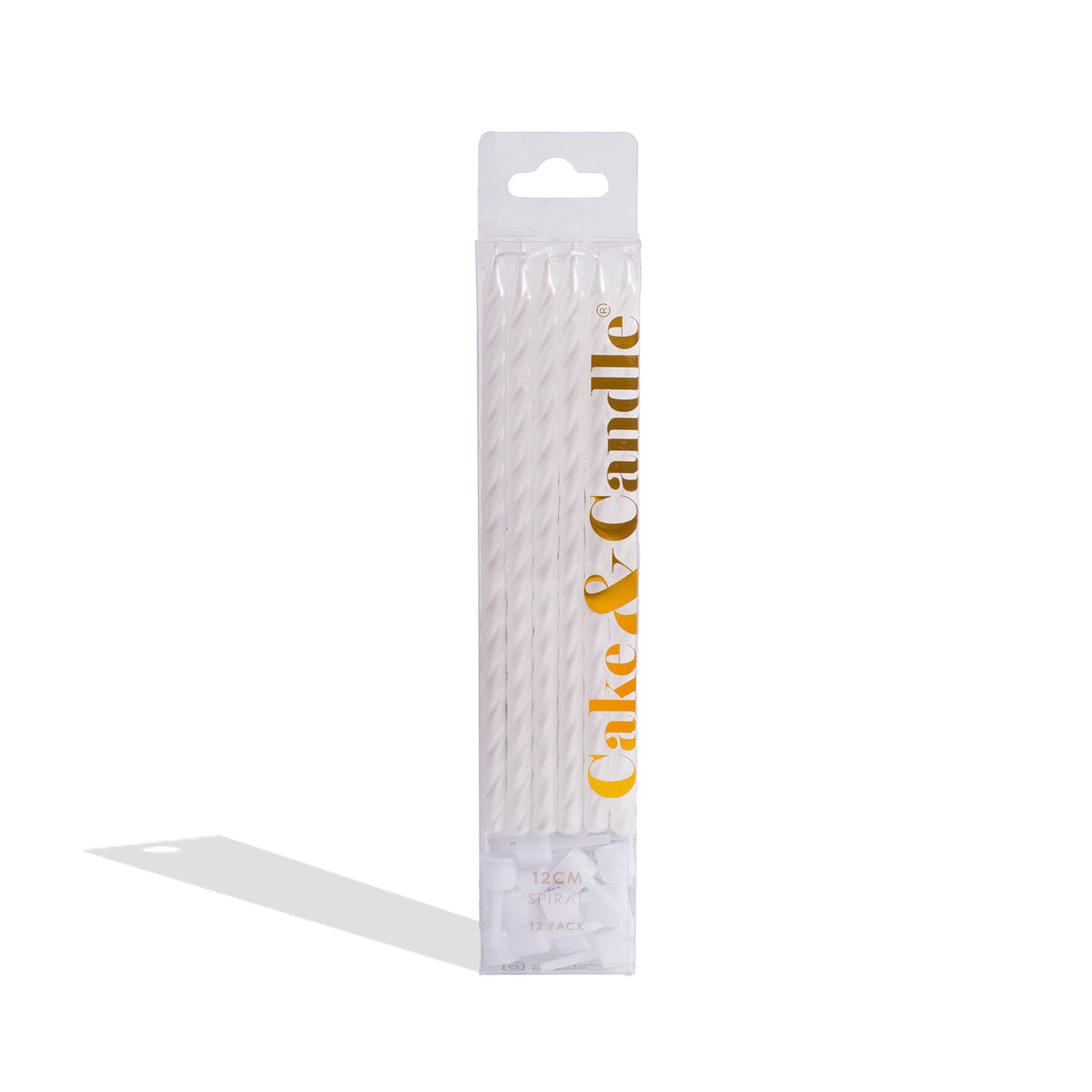 Cake and Candle Spiral Candles Pearl White (Pack of 12)
