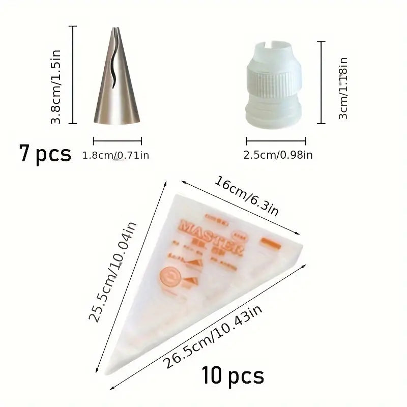 18Pcs Stainless Steel Piping Set