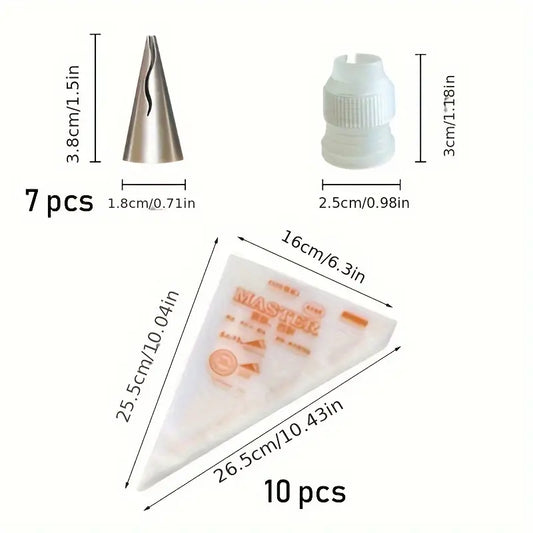 18Pcs Stainless Steel Piping Set