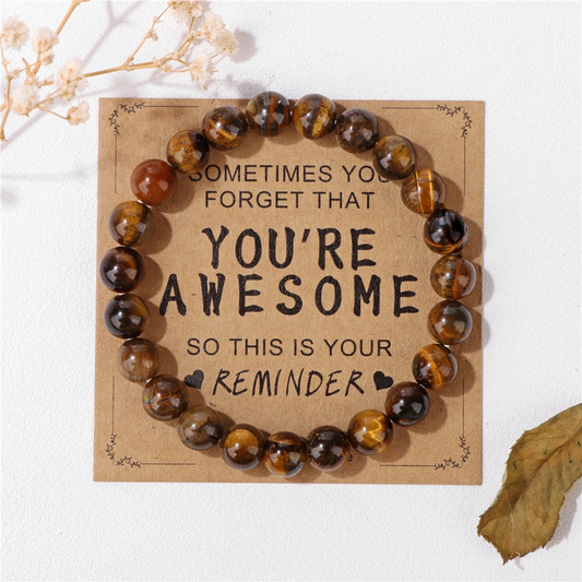 Natural Stone Beaded Bracelet - Assorted Colours