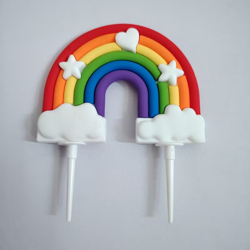 1PC - Soft Ceramic Rainbow Cake Topper