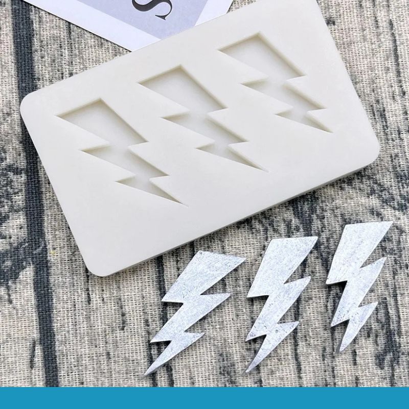 Silicone Mould - 3PC Lightning Strike - S536