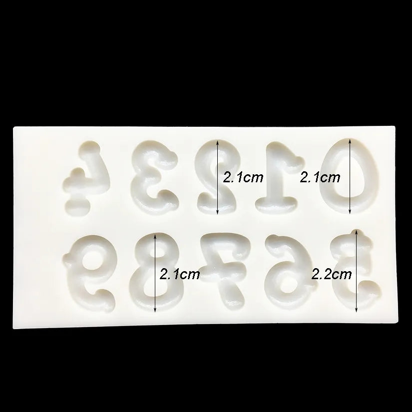 Silicone Mould - Piped Numbers - S472