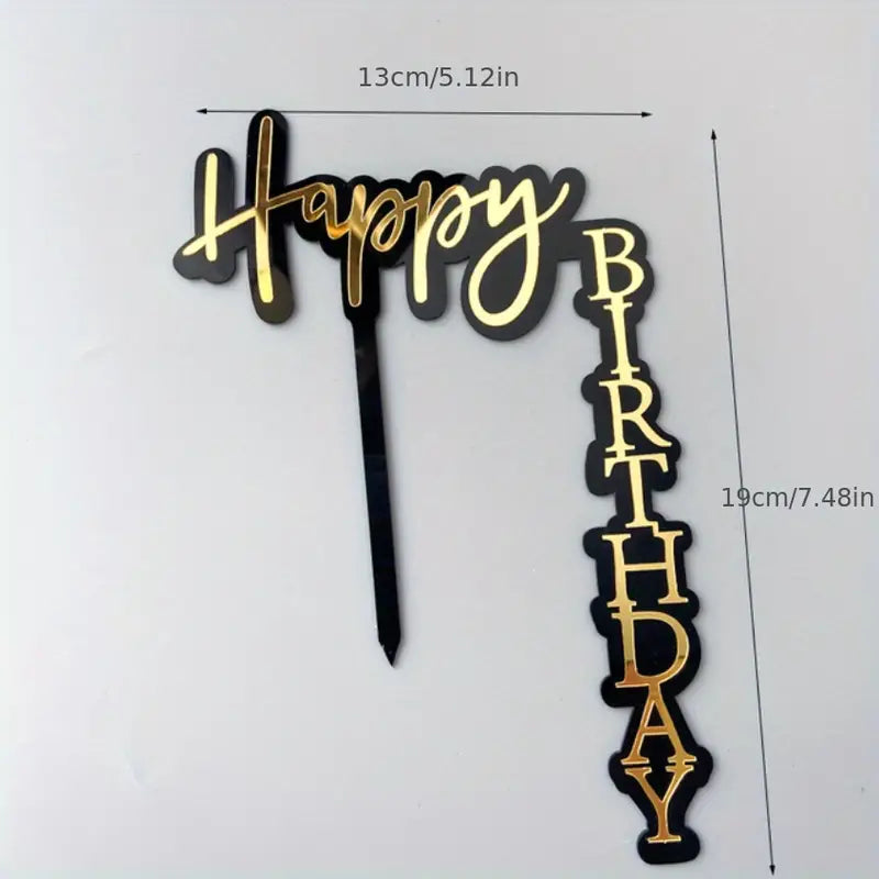 Happy Birthday Right Angle Topper - Assorted Colours.