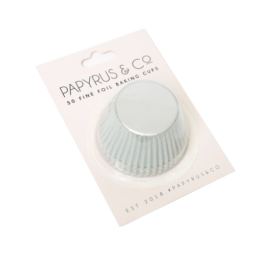 Papyrus and Co 50PK Foil Baking Cups - White Medium 44mm
