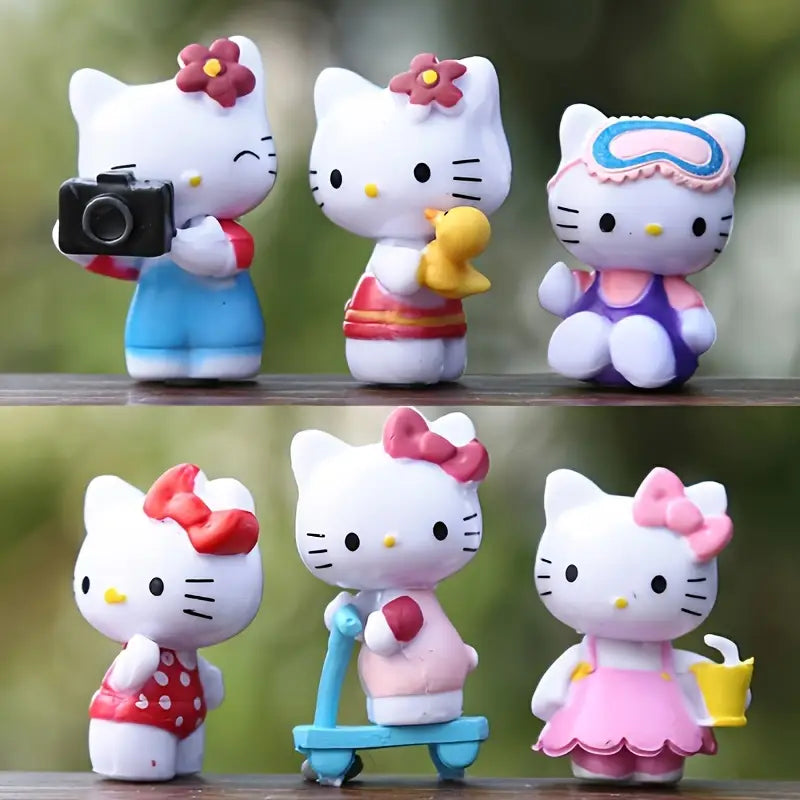 6PC Hello Kitty Figurine Cake Topper
