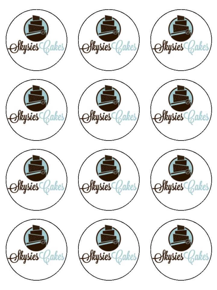 Custom Edible Image Print - 12x5cm Cupcake Rounds - Several Images per sheet