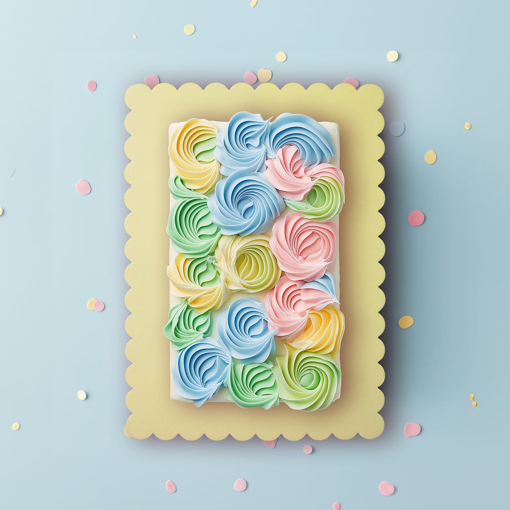 Papyrus & Co Scalloped Cake Board Rectangle - Dual Colour Gold / Silver