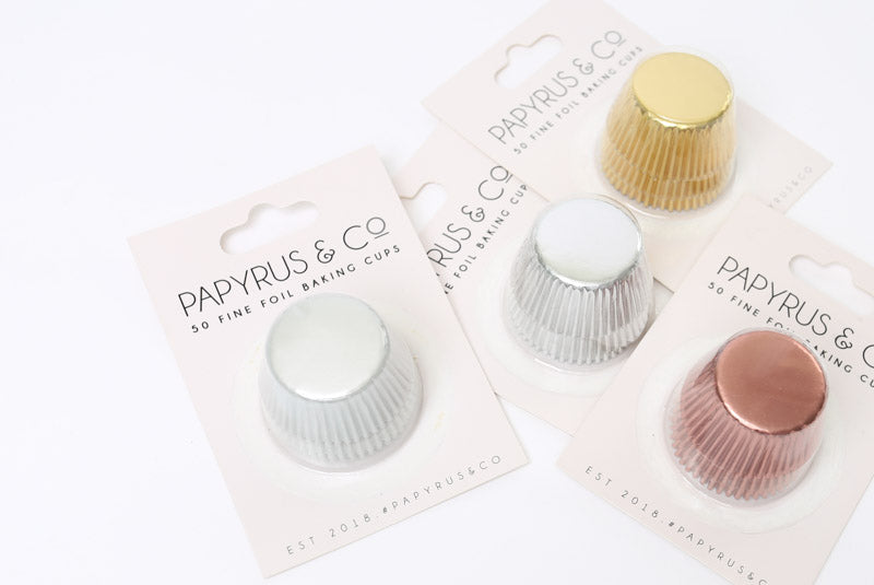 Papyrus and Co 50PK Foil Baking Cups - Pastel Blue Standard 50mm