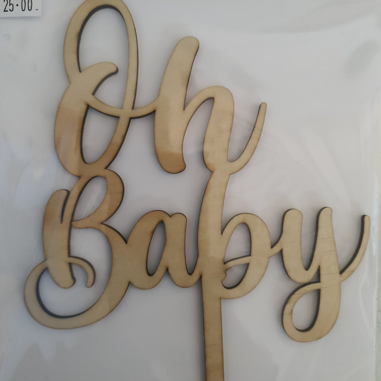 Wooden Cake Topper  - Oh Baby.