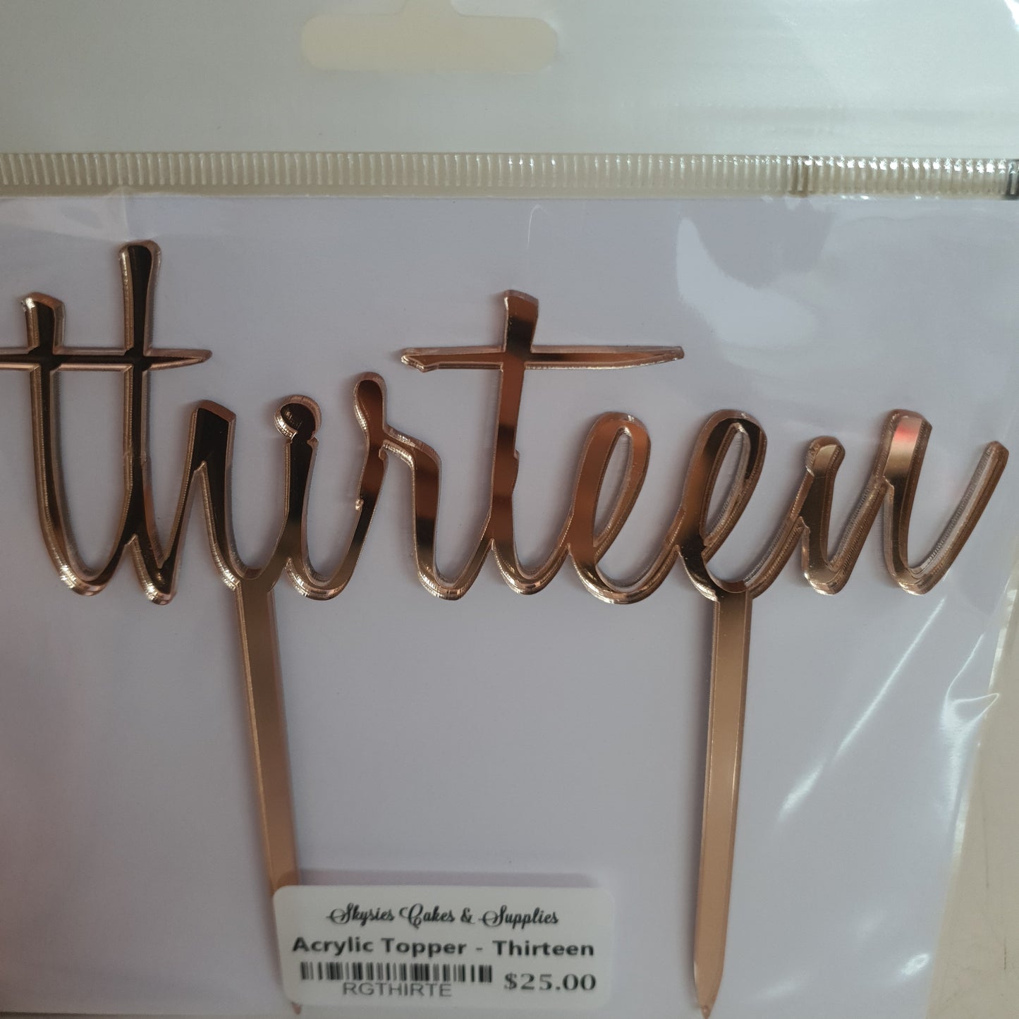 Acrylic Cake Topper - Thirteen.