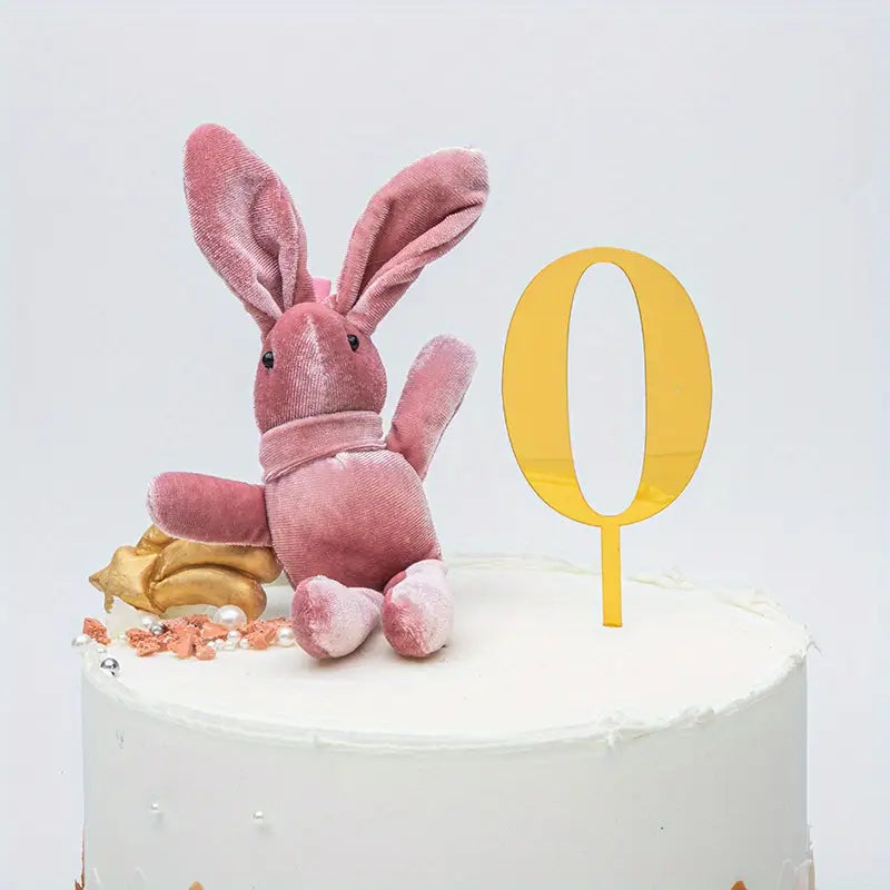 Acrylic 10PC Number Topper 0-9 Gold