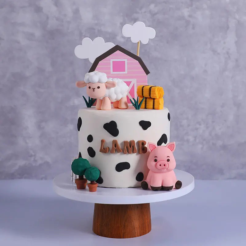 6Pcs Farm Animals Cake Decorating Set