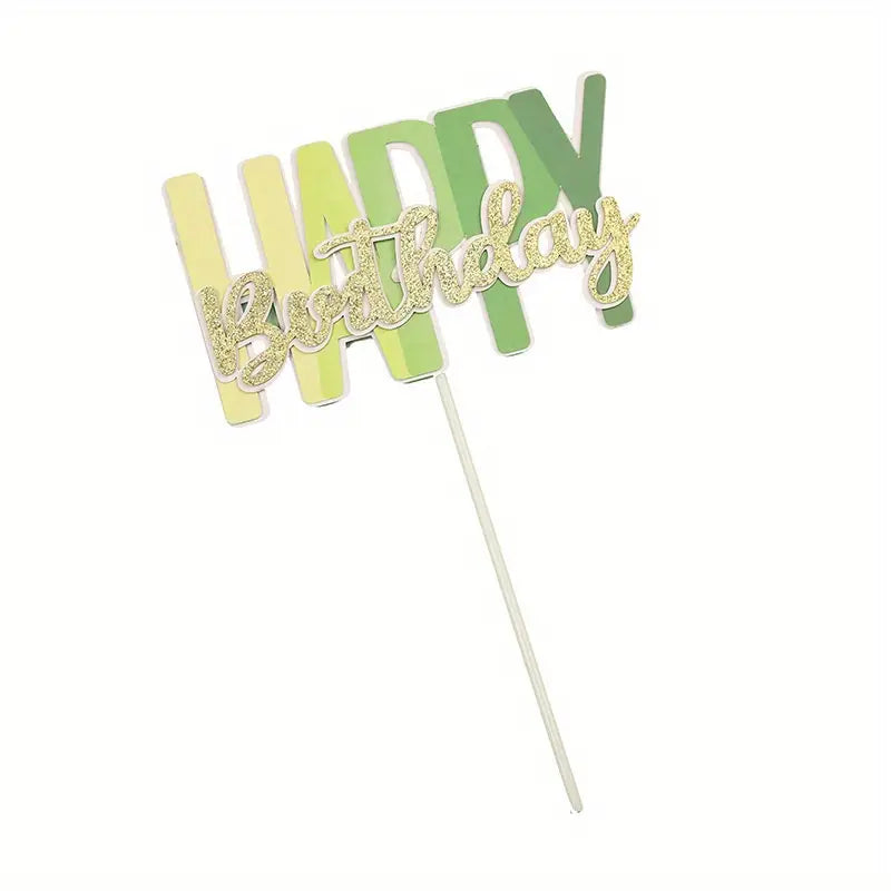 Happy Birthday Cardstock Topper - Green Ombre