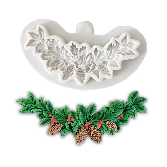 Pine Leaf Wreath Silicone Mould S480