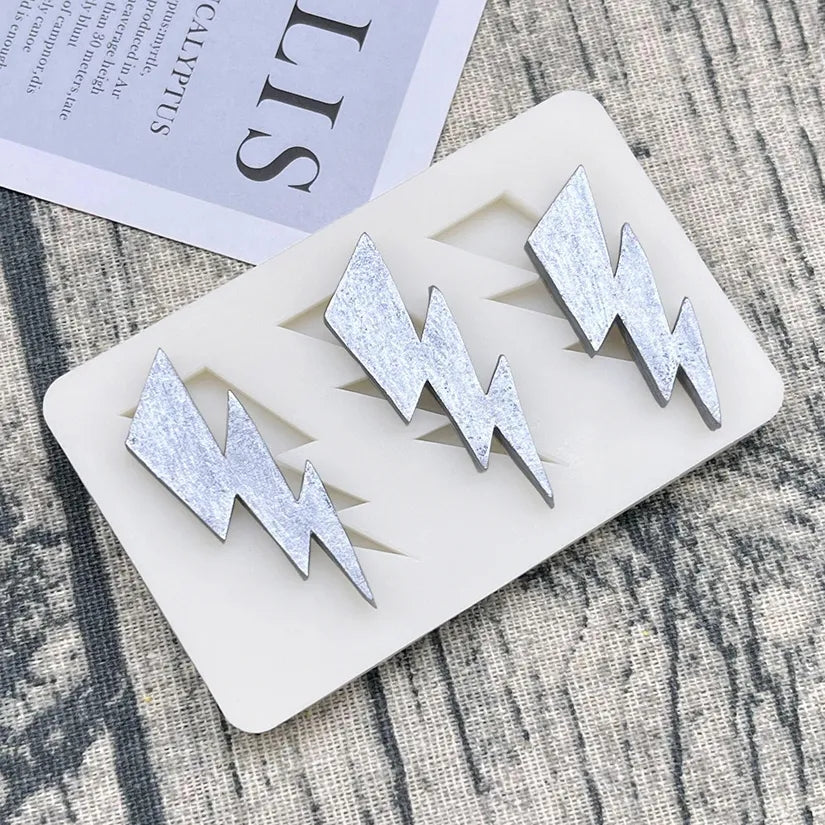 Silicone Mould - 3PC Lightning Strike - S536